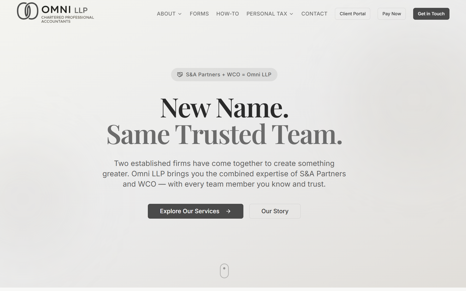 OMNI LLP website — a site designed and built by Site Springs